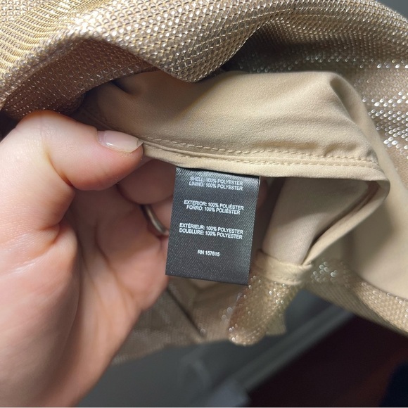 Tahari ASL Women’s Gold Blazer Size 14 Shiny Metallic Textured office blazer - Picture 8 of 15